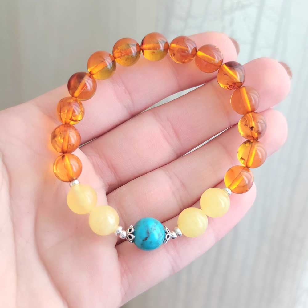 Baltic 2024 Amber and Turquoise bracelet